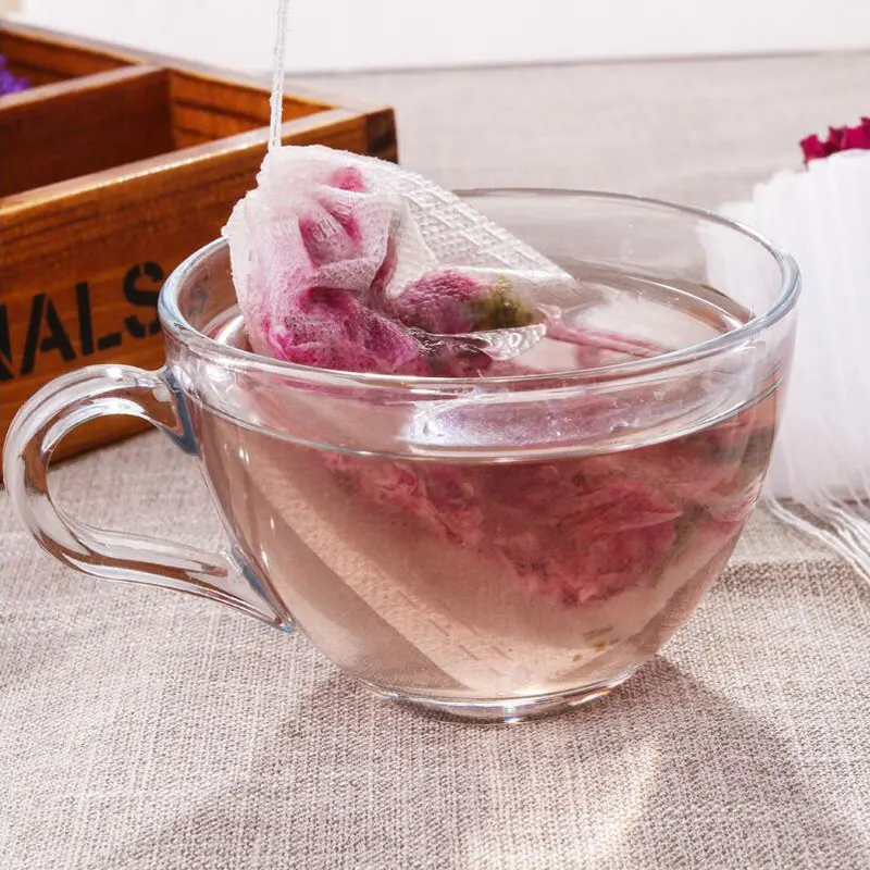 100pcs/lot Disposable Tea bags Non-woven Fabrics Infuser With String Heal Seal Filter Paper for Herb Loose Strainer 7*9cm | Дом и сад