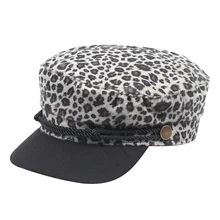Корейская Кепка Ins солнцезащитный козырек женская шляпа леопардовая Мода Козырьки берет женский Осень Зима ретро плоские Козырьки шапки Casquette