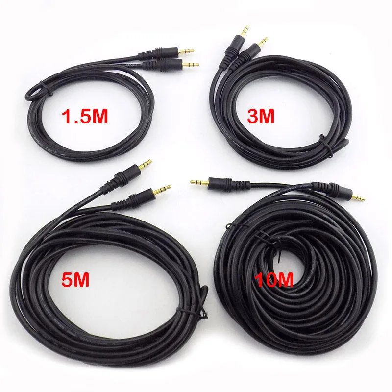 

1.5/3/5/10M 3.5mm Male to Male Jack Audio Stereo Aux AV Extension Cable Cord fo Audio speaker TV Computer Laptop player G16