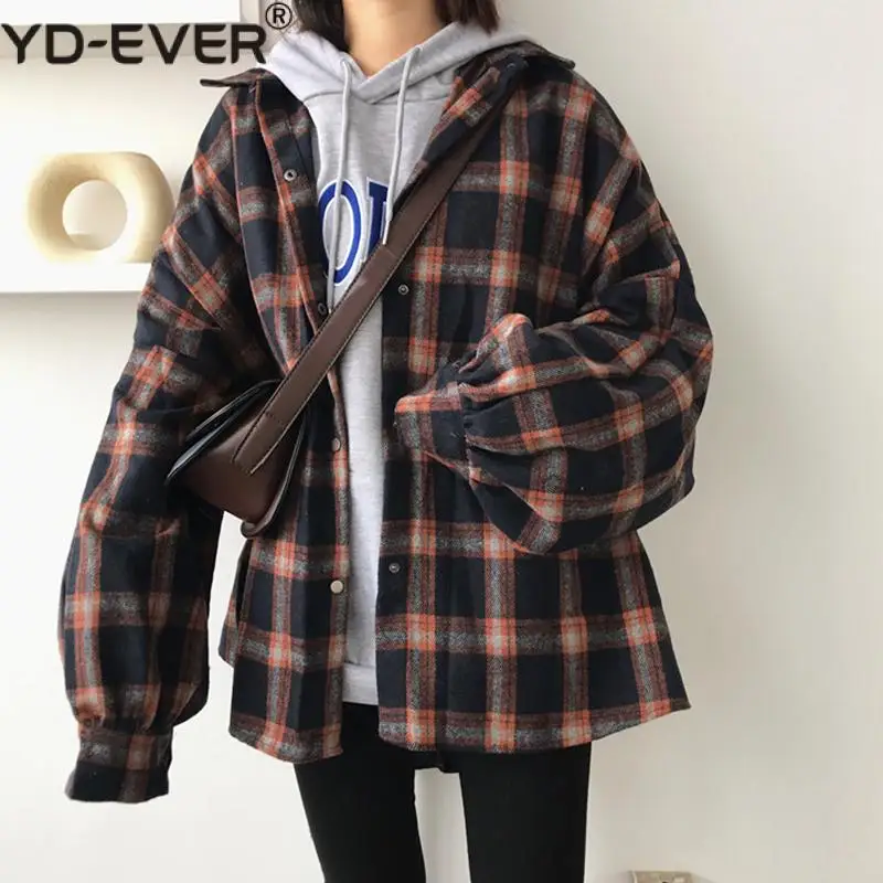Flannel Oversized Shirt Long Sleeve 