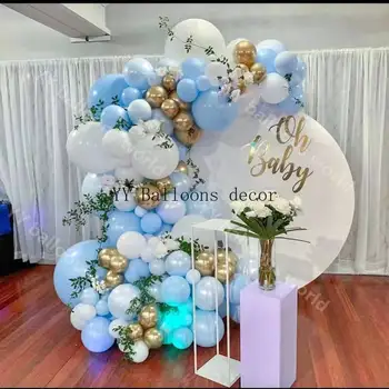 

145pcs Balloon Arch Garland Kit Mixed Blue White Latex Chorme Gold Balloon Garland Strip for Birthday Wedding Baby Shower Decor