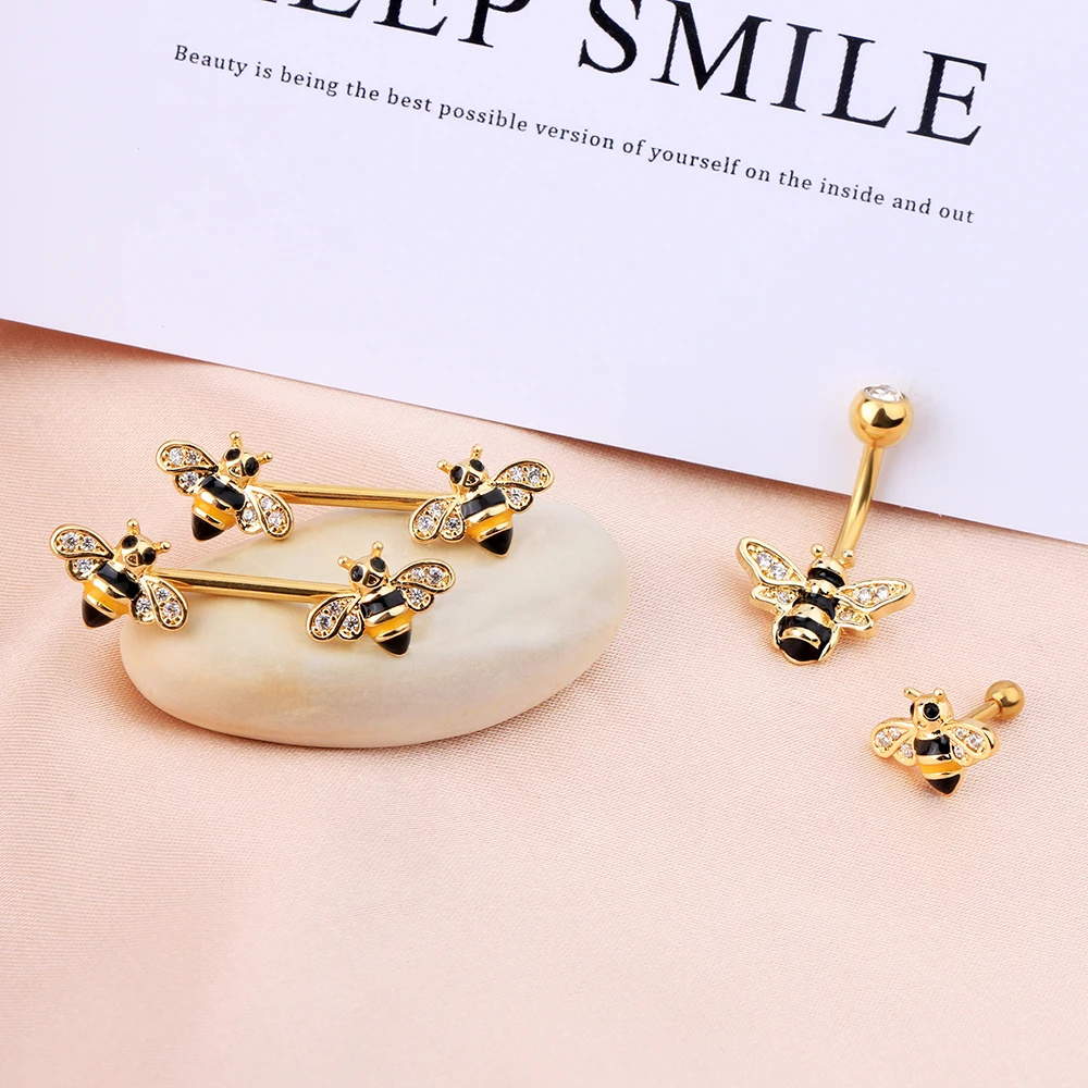 Body Punk Bee Set 16g Daith Earring 