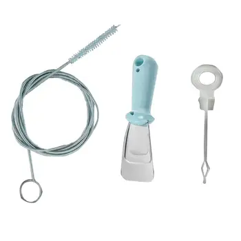 

155cm Refrigerator Scrub Brush Set Fridge Hole Dredge Brush Flexible Soft Pipe Cleaning Brushes With Stainless Steel Ice Shovel