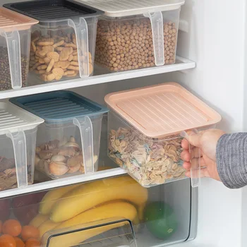 

1pcs Kitchen Transparent Storage Box Sealed Jar Grains Storage Organizer Food Container Refrigerator Storage Boxes