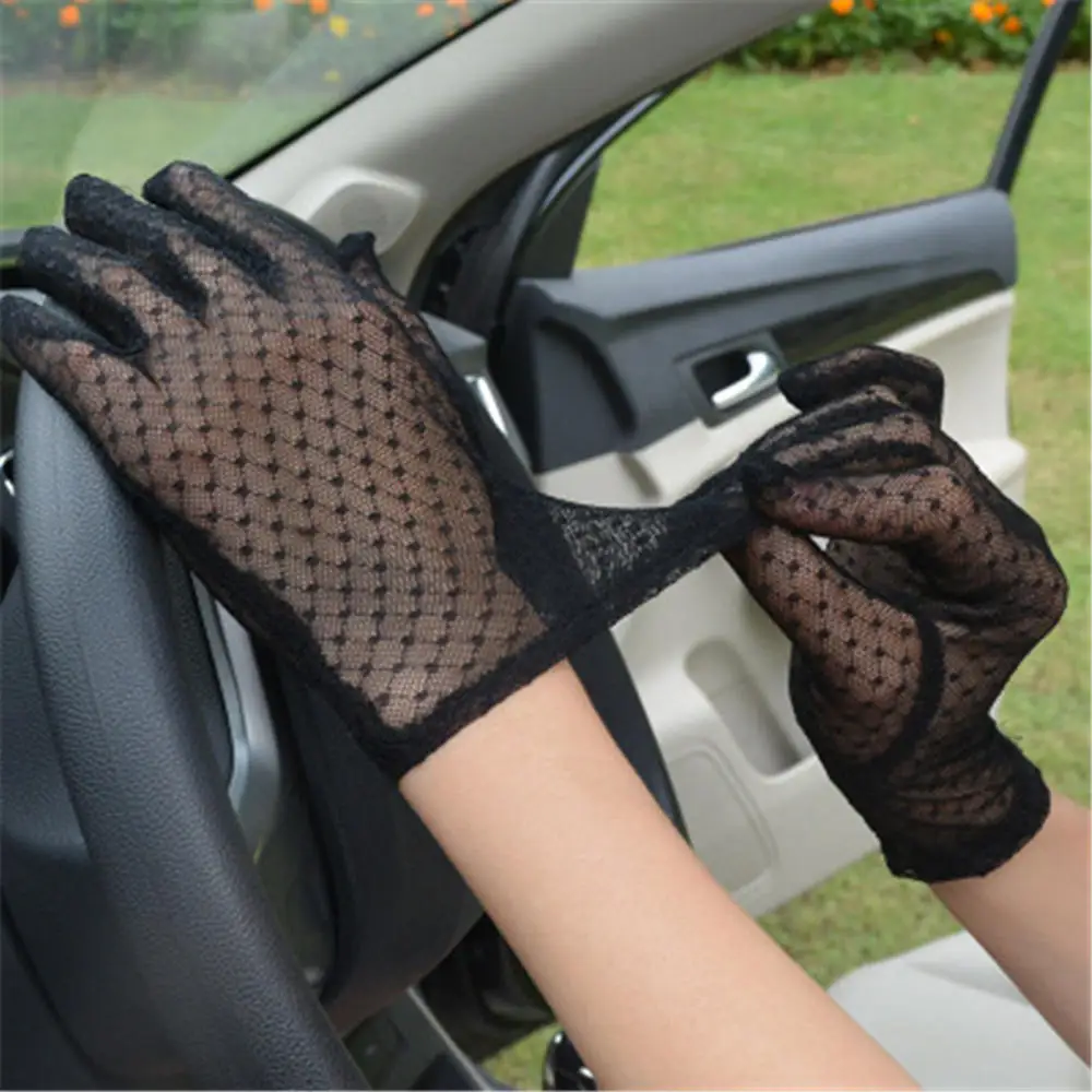 1 paar Neue Sommer Handschuhe Frauen Sexy Spitze Mesh Schwarz Drivng Offroad-licht-flut Handschuhe Anti Uv Sonnencreme Volle Finger Elegante Dame Dance handschuhe Hot