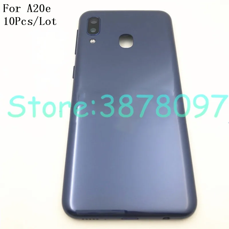 10 шт./лот для samsung Galaxy A20E A20e A202 A202F A202DS задняя крышка корпуса батарейного отсека чехол с объективом камеры+ боковой ключ