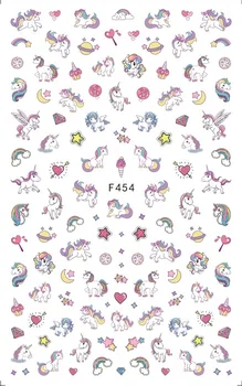 

5sheet 10ype Japanese Ultrathin Unicorn Halo dyeing Flower Nail Stickers Designs Gummed 3D Nail Art Stickers Decals Decoration