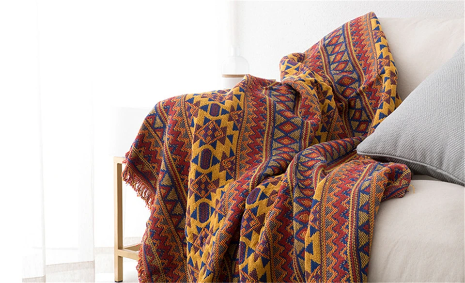 Постельные принадлежности Outlet, геометрическое одеяло Baja, богемное покрывало для дивана, волшебное Гобеленовое покрывало для кровати, трикотажное одеяло для йоги