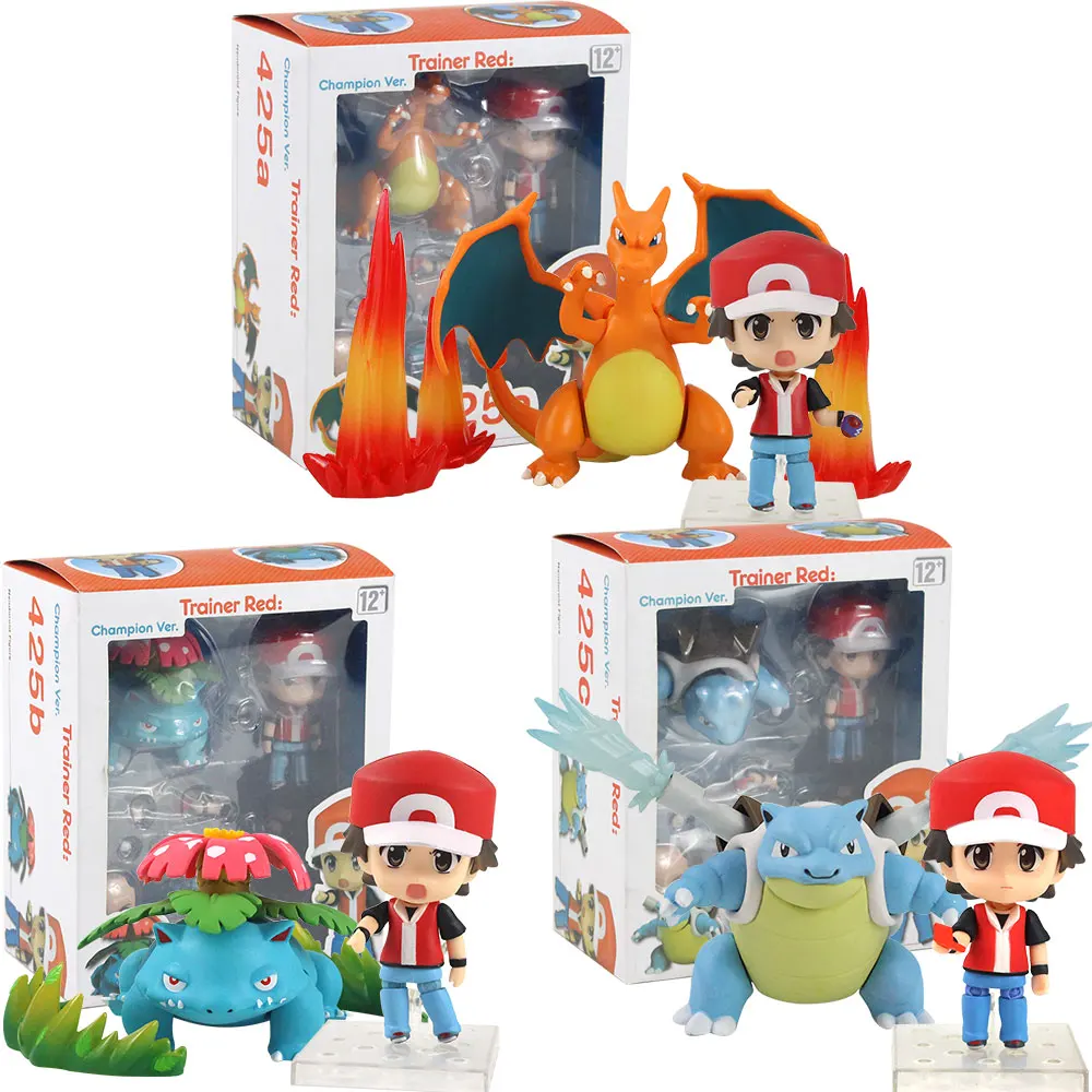 8 10 см аниме Ash Ketchum с Charizard Blastoise Venusaur # 425a b c ПВХ фигурка Коллекционная модель