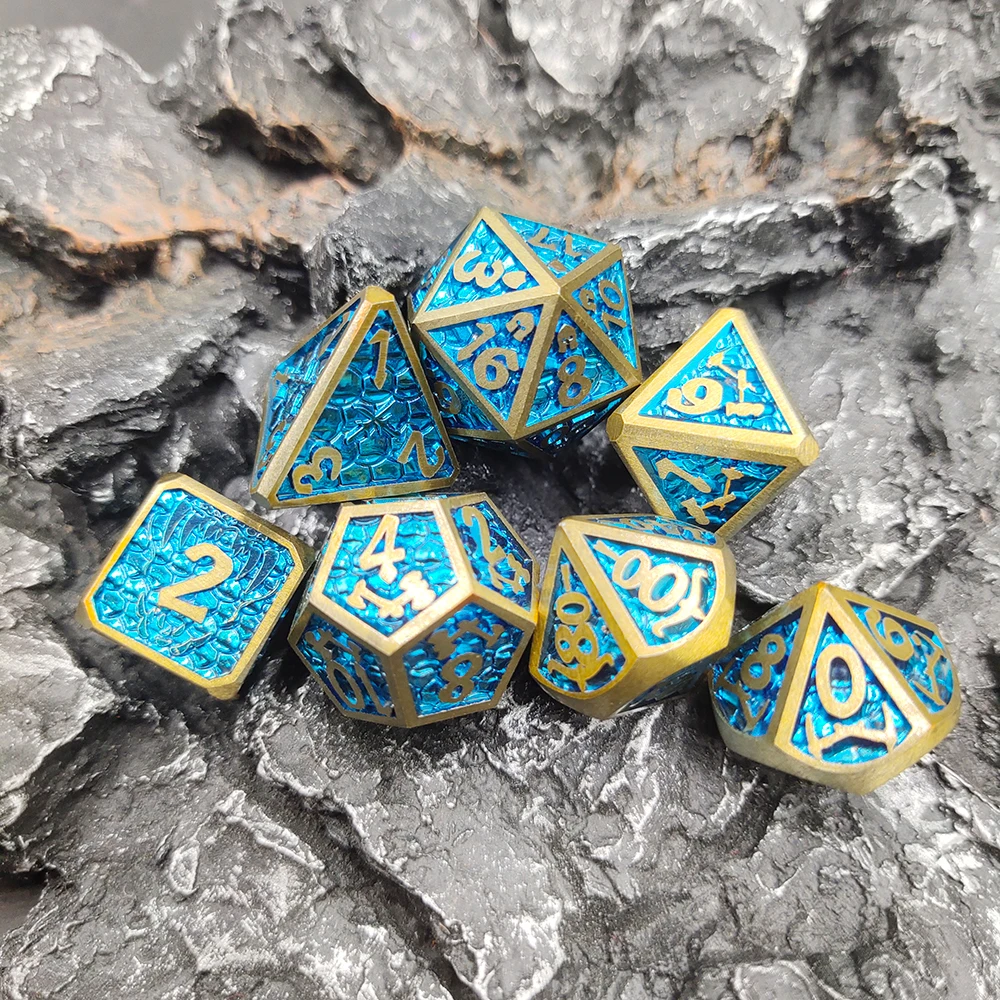 Game Dice Dice Set 7 Pcs Galaxy Metal D&D Dice for Role Playing Game