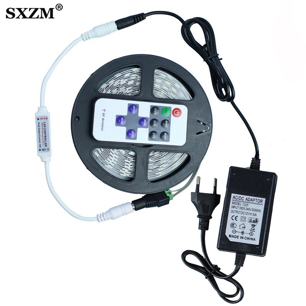 

SMD5050 DC12V led strip Non-waterproof 12V3A Power supply dimmable RF wireless led controller for kitchen indoor lighting