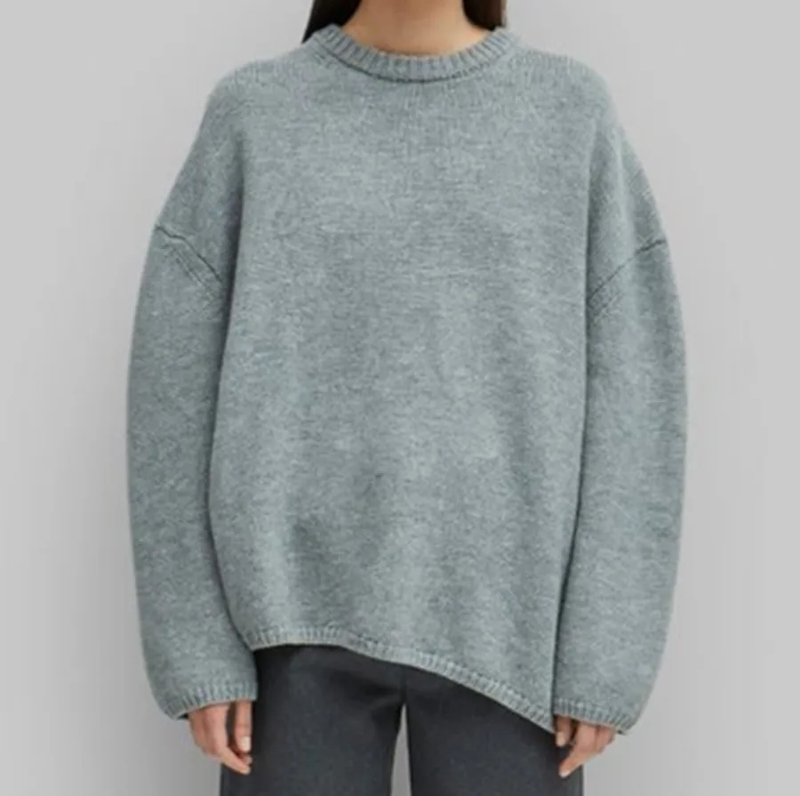 

Women Sweater 2019 Autumn and Winter New Sweater Asymmetrical Oversized Pure Wool Sweater