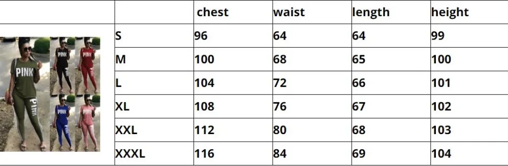 Размера плюс Для женщин розового цвета с принтом букв пикантные Повседневное комплект из 2 частей размера плюс, топы, обтягивающие штаны, спортивные костюмы из двух предметов спортивный костюм Streetwea