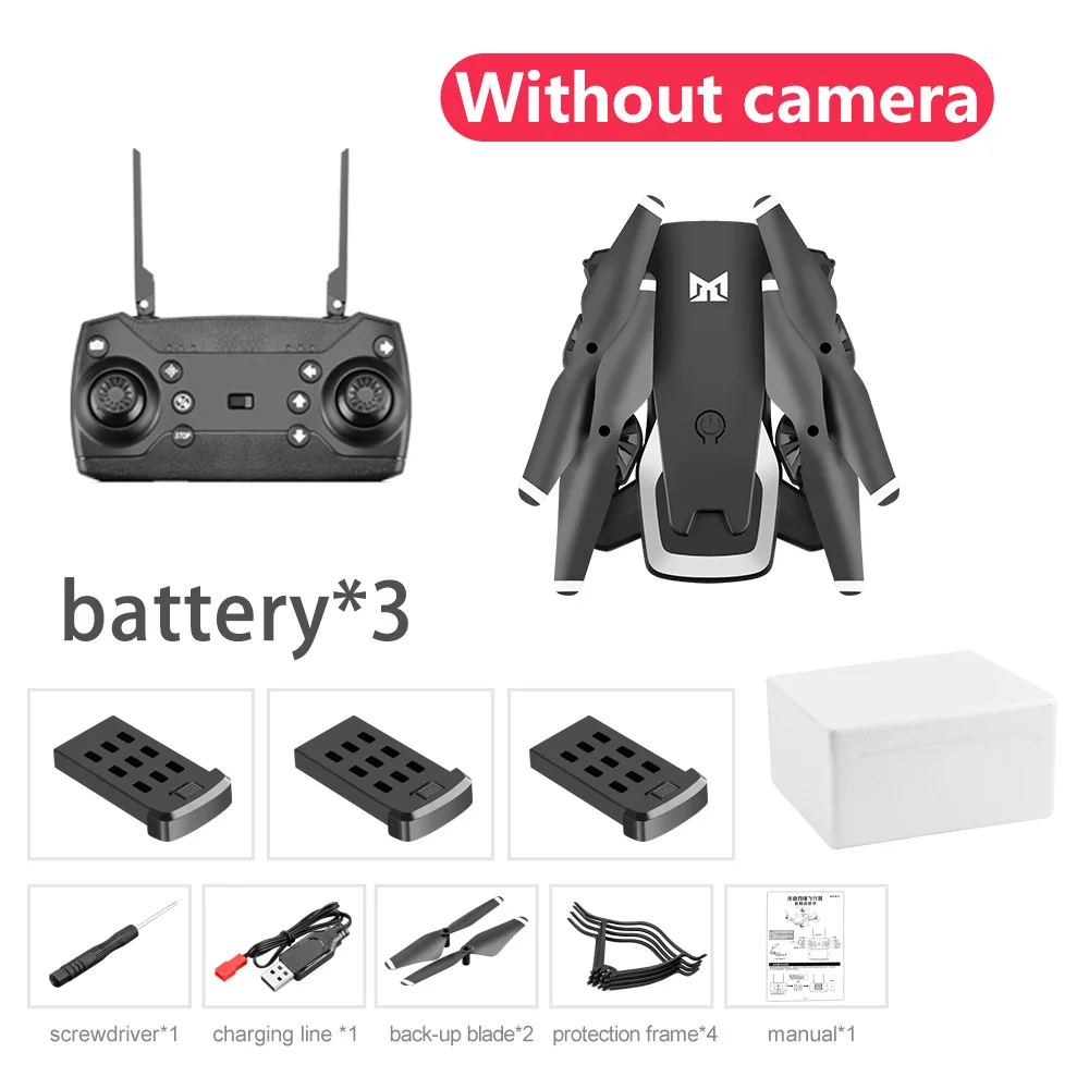 NO Camera 3B-Box Отслеживающий Дрон с широкоугольным HD 50x зумом 4K двойная камера RC Квадрокоптер мини Сверхлегкий wifi FPV складной Дрон VS E520S E58 - Цвет: NO Camera 3B-Box
