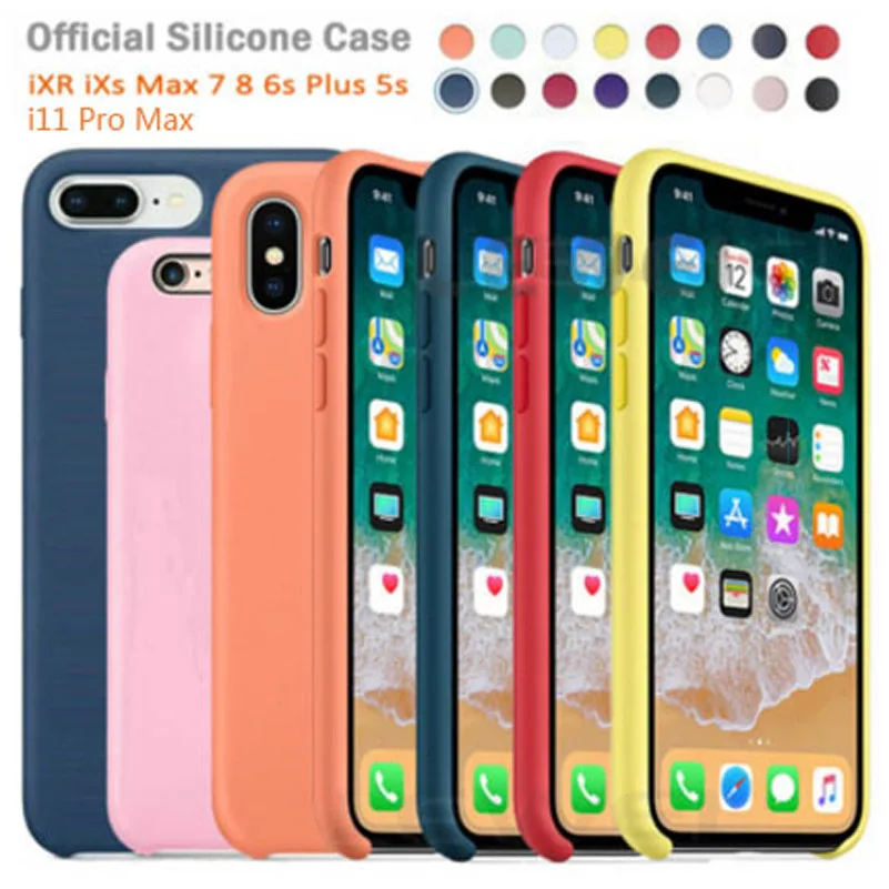 Роскошный оригинальный официальный силиконовый чехол для iPhone 11 X Xs Max Xr 7 8 6 Plus Apple |