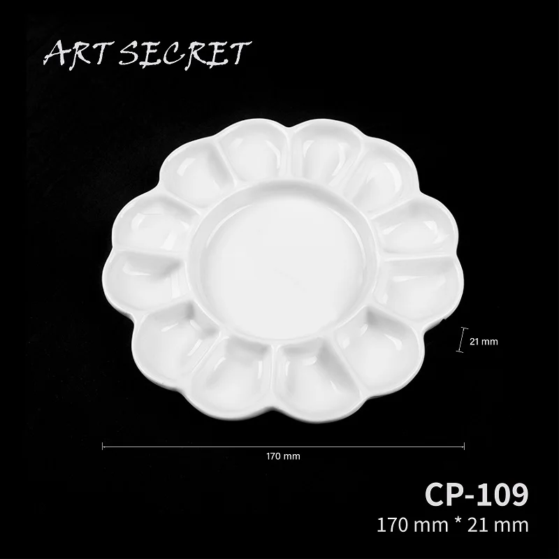 Watercolor Palette Samina White Ceramic Artist Paint Palette
