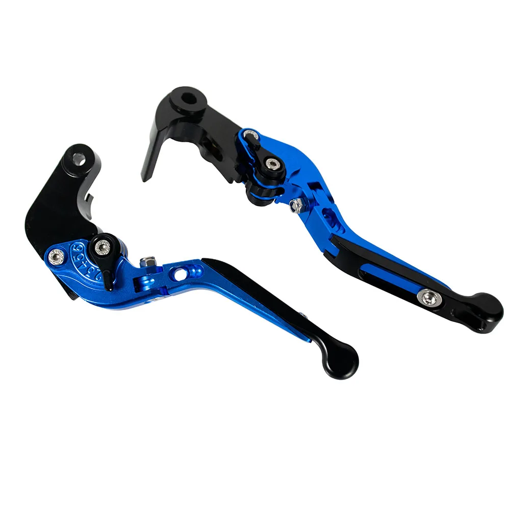Blue Motorcycle Adjustable Folding Brake Extendable Clutch Levers Handlebar CNC Aluminum Handles For Yamaha YZF R6 - Цвет: Blue