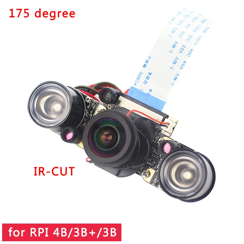 1080P Camera Module Board 5MP 175° Fish Eye IR CUT Night Vision For Raspberry Pi