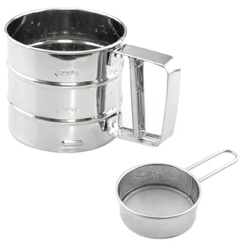 

Hand-Held Flour Sieve Stainless Steel Icing Sugar Sieve Kitchen Cooking Filter Tool Baking Sieve, 2PCS