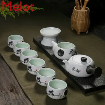 

Ceramic Chinese Kung Fu Tea 7 Pcs White Suitable Office Household Tea Cup Set Tetera China Chinese Tea Ceremony Hot Sale