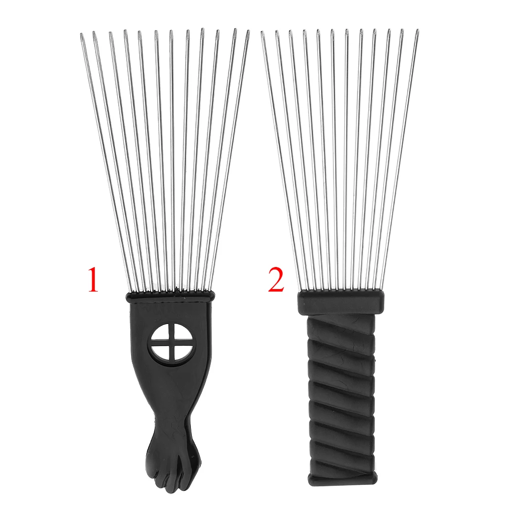 Hair Pik Comb Brush Pro Metal Afro Comb Stainless Steel Hair Styling Comb Professional Hairdressing Brush Barbers