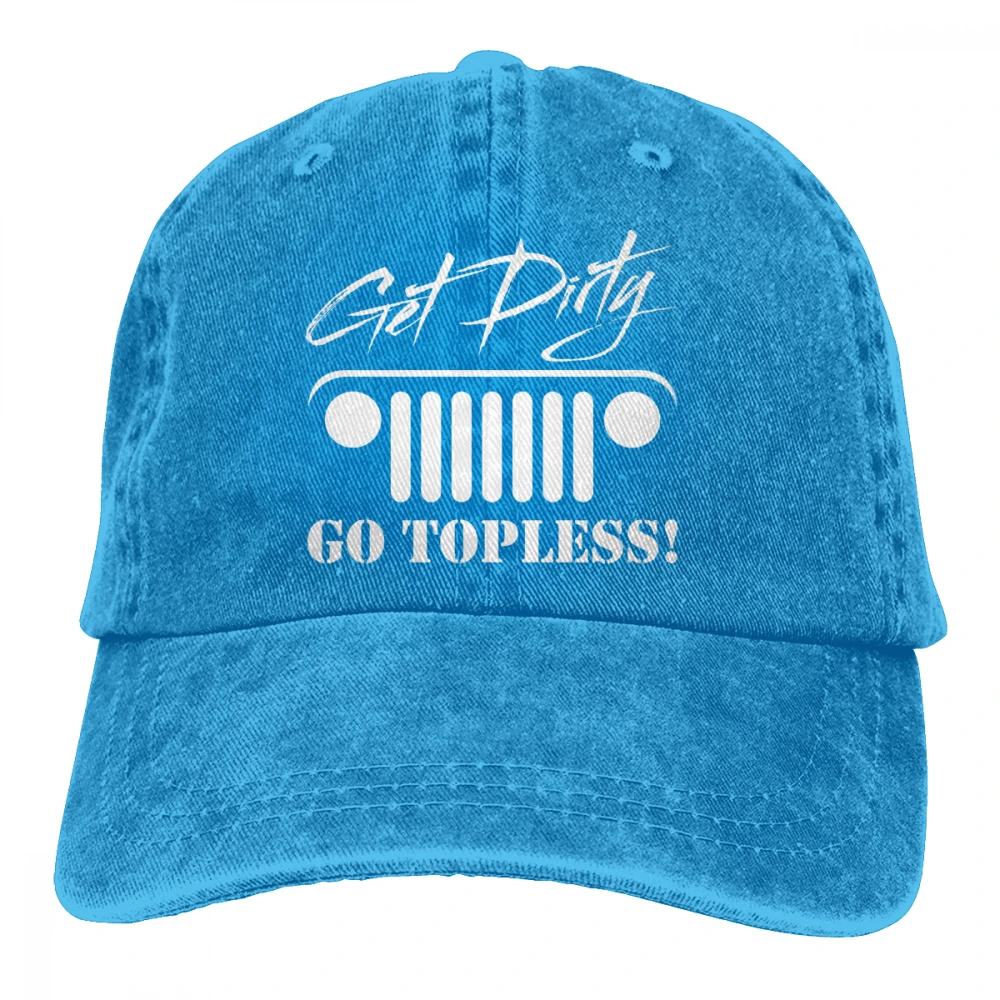 Go Topless получить грязный Casquette черный унисекс Мужские Женские джинсовые бейсболка с ремешком кепки Регулируемый Гольф папа шляпа