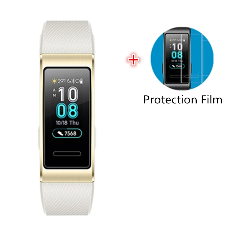 Huawei Band 3 Pro Band 3 умный браслет band 3 pulseira трекер для плавания Водонепроницаемый Bluetooth фитнес-трекер сенсорный экран - Цвет: White  add film