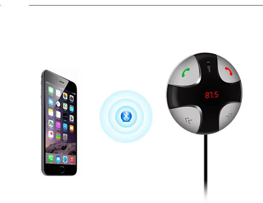 Беспроводной автомобильный Bluetooth fm-передатчик аудио приемник Громкая связь авто светодиодный MP3 плеер 2.1A двойной USB быстрое зарядное устройство автомобильные аксессуары