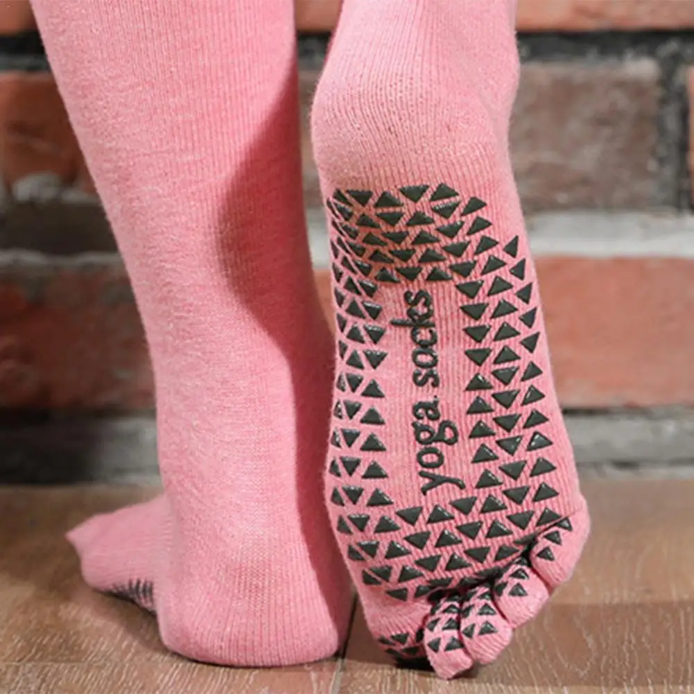 Yoga Non-skid Slipper Socks Five-finger Fitness Stocking Cotton Sports Socks for Slimming Gymnastics Foot Massage Daily Warmth