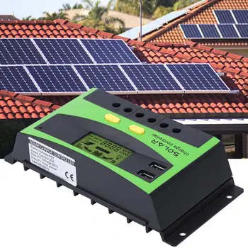 

MPPT 30/40A Solar Charge Controller Dual USB LCD Display 12V/24V 48V Auto Solar Cell Panel Charger Regulator