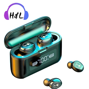 

HLT-G TWS Wireless headphones Bluetooth Earphones Waterproof Noise reduction Headsets LED Display Earbuds 8D Stereo Touch PK F9