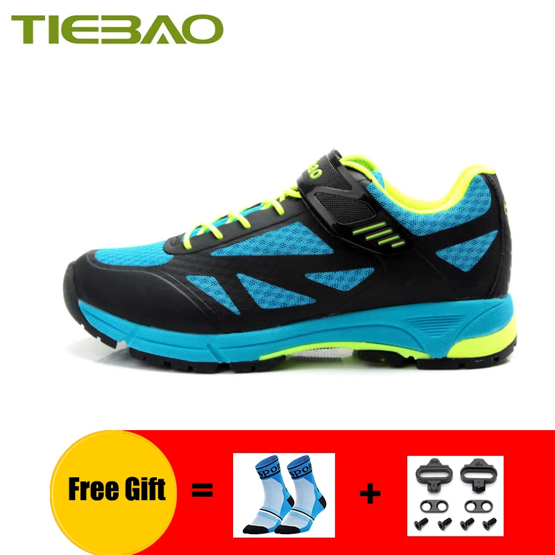 Cleats with 1406 B TIEBAO/Мужская и женская обувь для велоспорта; sapatilha ciclismo; mtb pro; самозакрывающаяся дышащая обувь для горного велосипеда; кроссовки суперзвезды - Цвет: Cleats with 1406 B