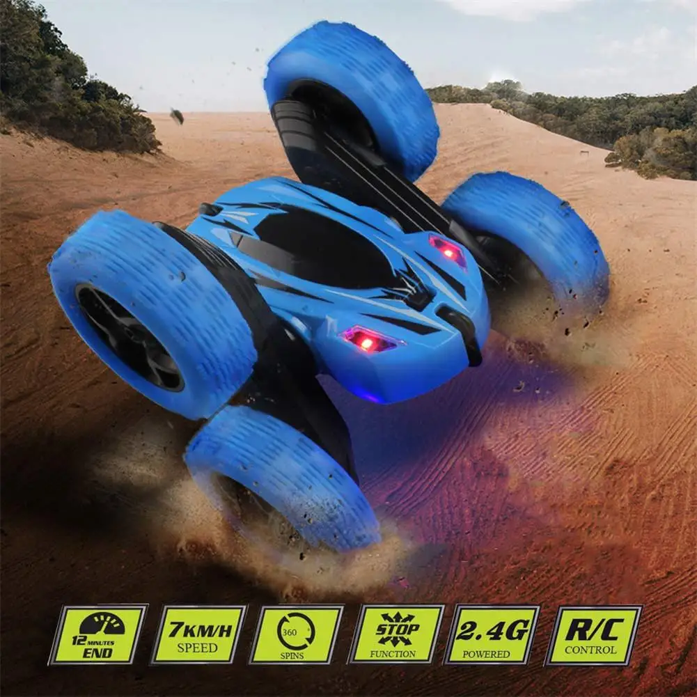 GloryStar 360 градусов вращающийся двухсторонний RC трюк автомобиль с светильник 1:24 модельная игрушка для детей