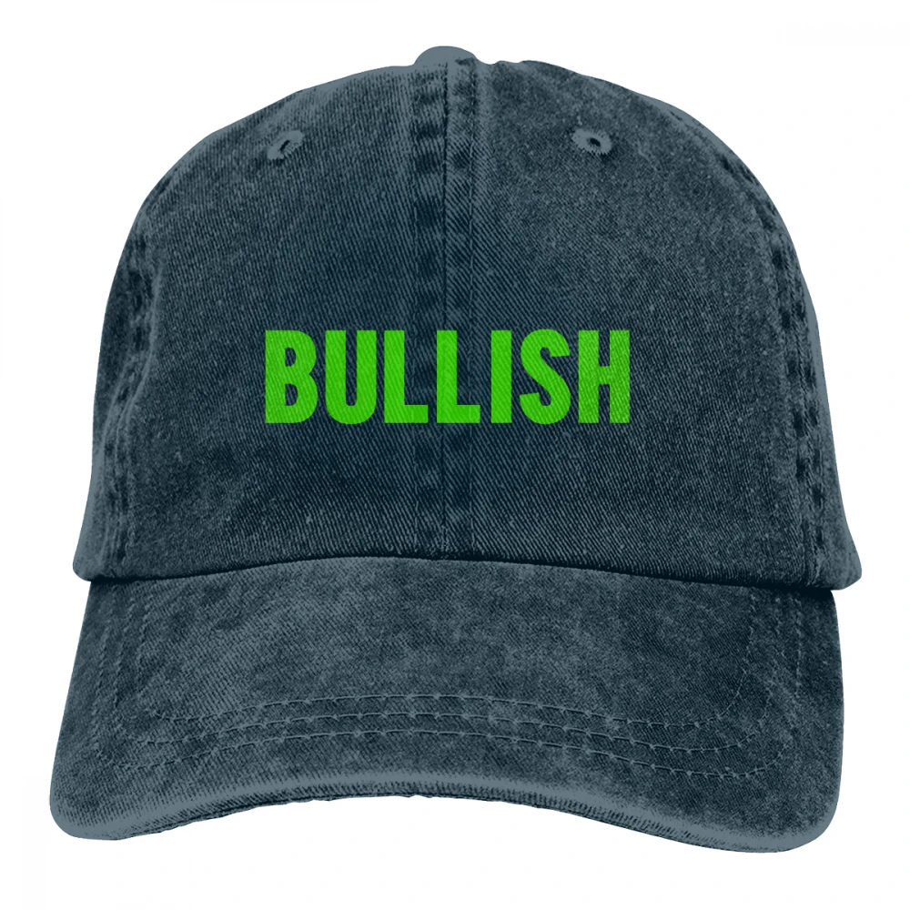 Бычий Casquette темно-синий унисекс Мужские Женские джинсовые бейсболка с ремешком кепки Регулируемый Гольф папа шляпа