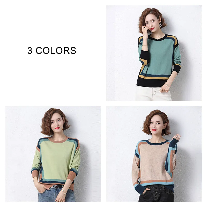 COODRONY Brand 2020 New Elegant Loose Striped 100% Wool Women Jumpers Autumn Winter High Quality Pullover Sweater Female W1133