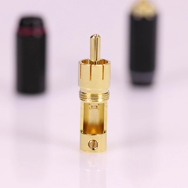 8 шт./4 пары Позолоченные Латунные разъемы RCA поддержка кабеля вверх 6 мм AV HIFI