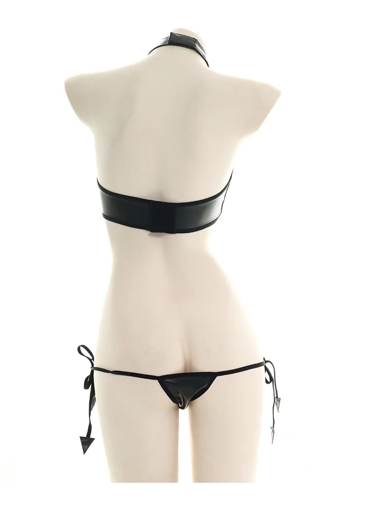 Sexy Halloween Outfits for Women Maids Outfit Demon Devil Costume Black Anime Cow Cosplay Lingerie Role Play Open Bra and Panty