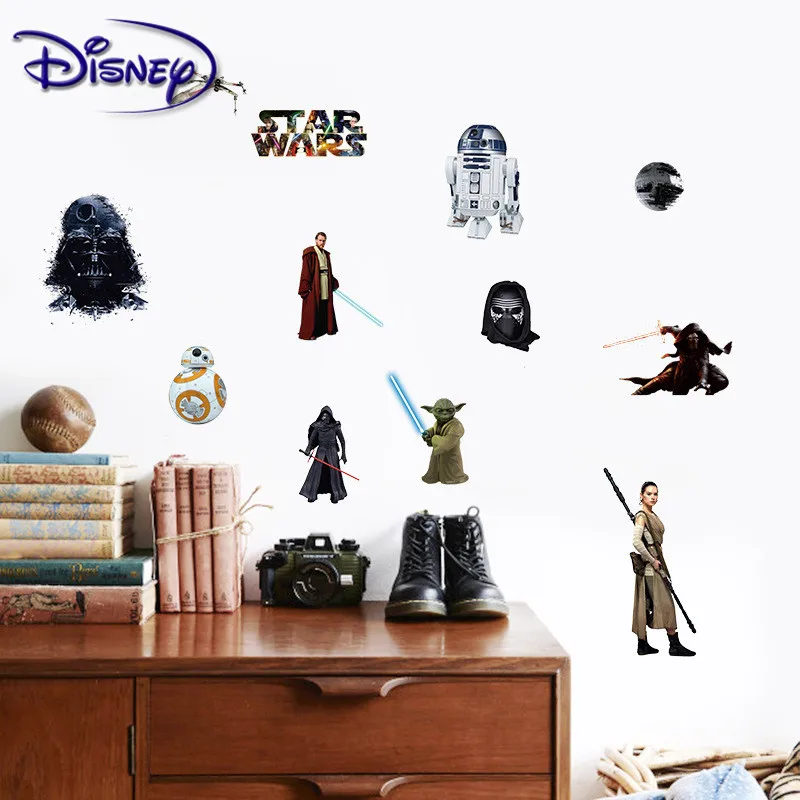 Disney Star wars персонаж Детская комната Наклейка для спальни съемные наклейки из ПВХ