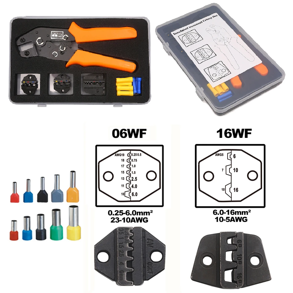 Обжимные плоскогубцы несколько обжимных штампов набор проводов Dupont терминалы инструменты электрик соединитель Мультитул(подарок некоторые провода терминал - Цвет: SN No.7