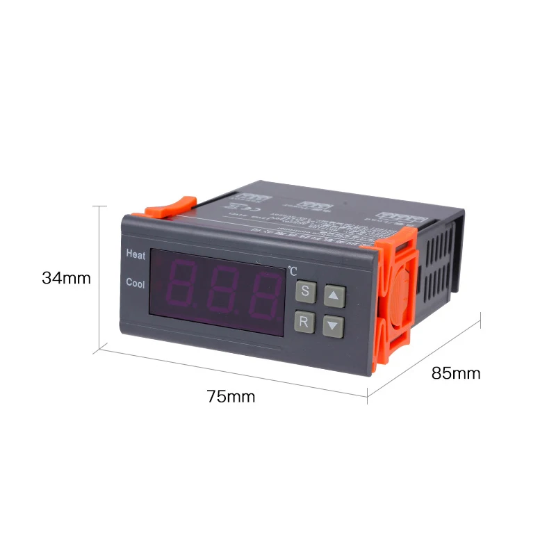 Digital Temperature Controller Digital Thermostat Digital Temperature Controller-99~400 degree PT100 M8 Probe Thermocouple Sensor Embedded Thermostat 220V Heating Cooling Switch