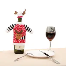 Рождественская Крышка для бутылки с красным вином, рождественское шампанское, чехол для бутылки с новогодним рождественским праздником