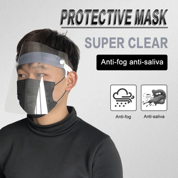 

5pcs Mask Adjustable Plastic Face Mask Full Face Shield Protective Face Screen Anti-Fog Prevent Splashing From Droplets