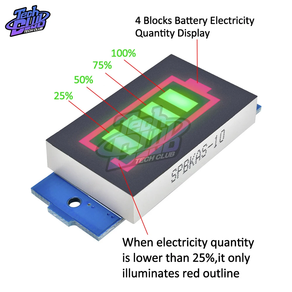 

7s Li-po Li-ion Lithium Battery Capacity Indicator Module Blue Display Electric Vehicle Battery Power Tester Diy