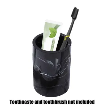 

Toothbrush Cup Marble Swirl Bathroom Tumbler Organizer Home Gargle Storage Holder Nordic Style Portable Resin Rinsing Hotel Wash