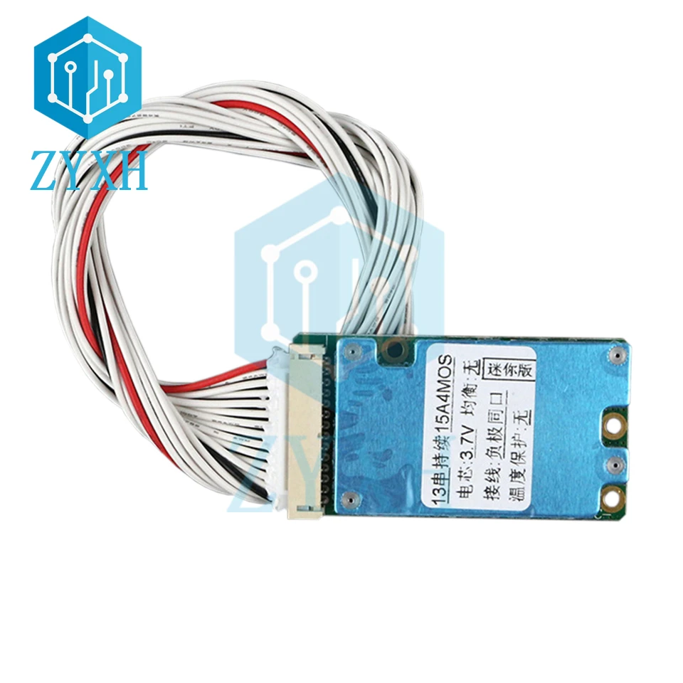 BMS 13S 48V Li- Lithium Pack Balancer Charge Board Equalizer  Common/Separate Port for Escooter(20A) 