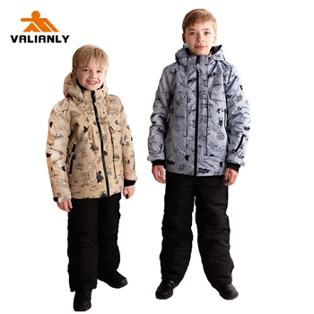 

2020 Boys Ski Suit Children Winter Snowsuit Waterproof Outdoor Kids Ski Jacket Pants 2 Pieces Ski Sets Snowboard Clothes -25C