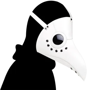 

Steampunk Long Beak Costume Props PU Leather Adjustable Belt Cosplay Masquerade Plague Doctor Halloween Party Face Cover Adult