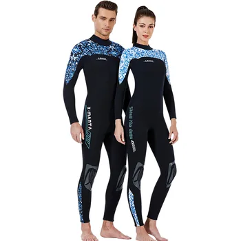 

C491 New diving suit men and women 3MM thick warm one-piece snorkeling surfing suit jellyfish swimwear Multi-color optional