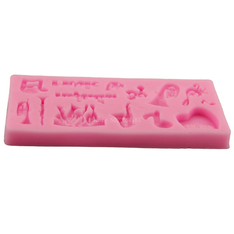 Музыкальные инструменты пианино труба Мягкая силиконовая форма для торта с