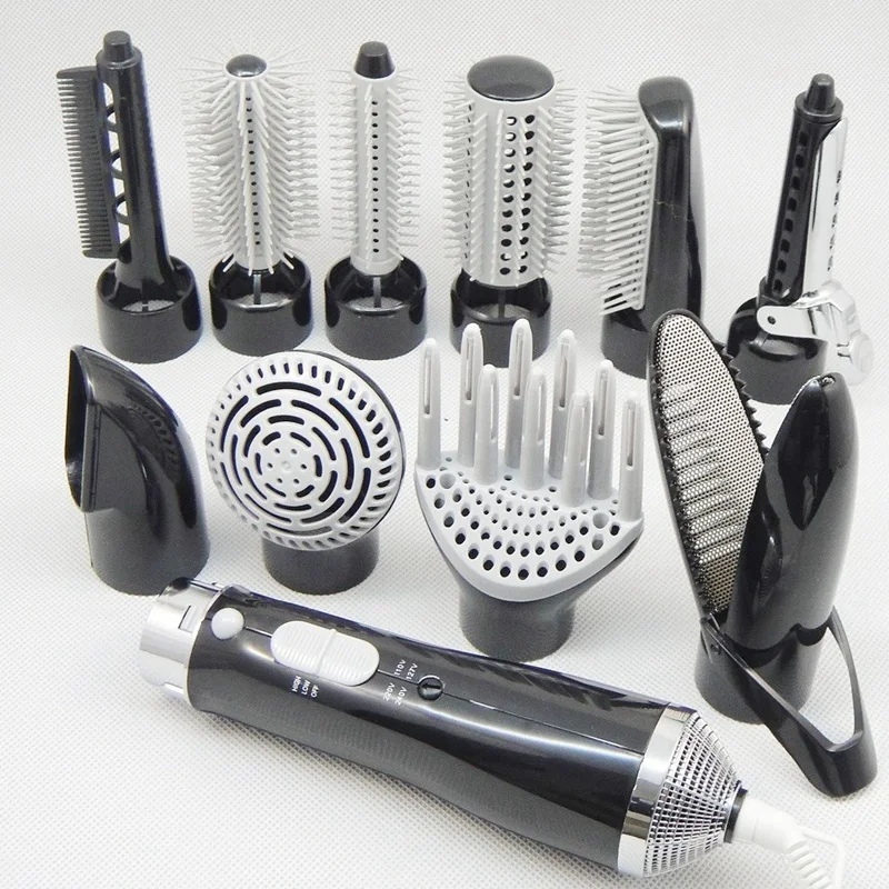 Электрическая расческа 10 в 1, многофункциональные щипцы для завивки волос, инструмент для укладки, сушилка, набор, щипцы для завивки